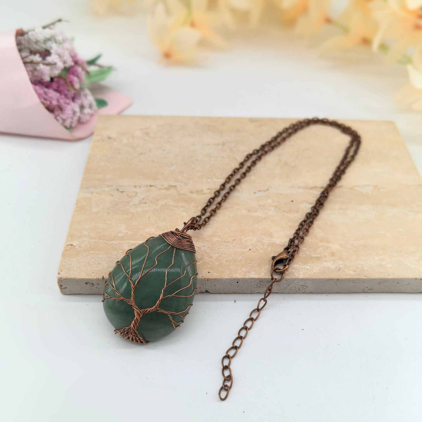 Collana in avventurina verde