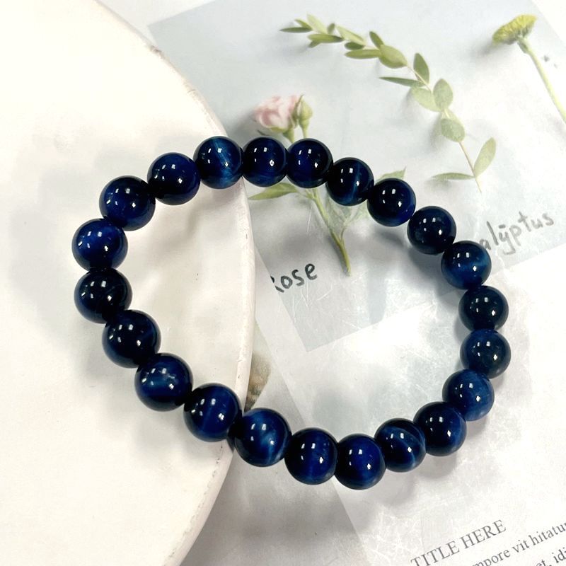 Bracciale blu con occhio di tigre