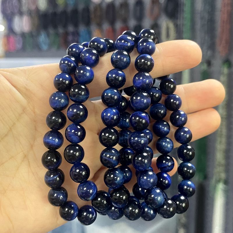 Bracciale blu con occhio di tigre