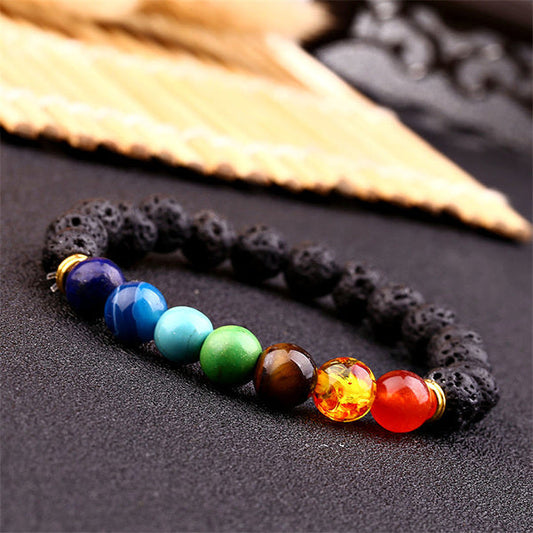 Bracciale Chakra Vulcanico Albero della Vita con portachiavi