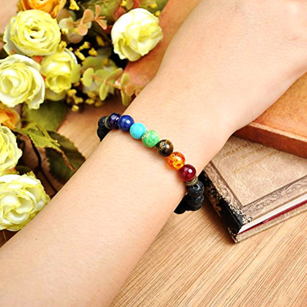 Bracciale Chakra Vulcanico Albero della Vita con portachiavi