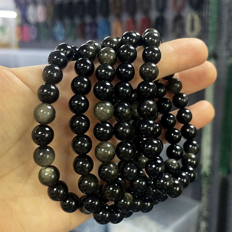 Bracciale in ossidiana d'oro