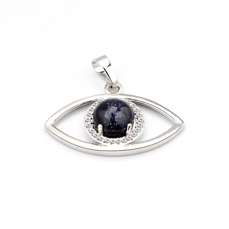 Collana con occhio di Horus in pietra d'oro blu