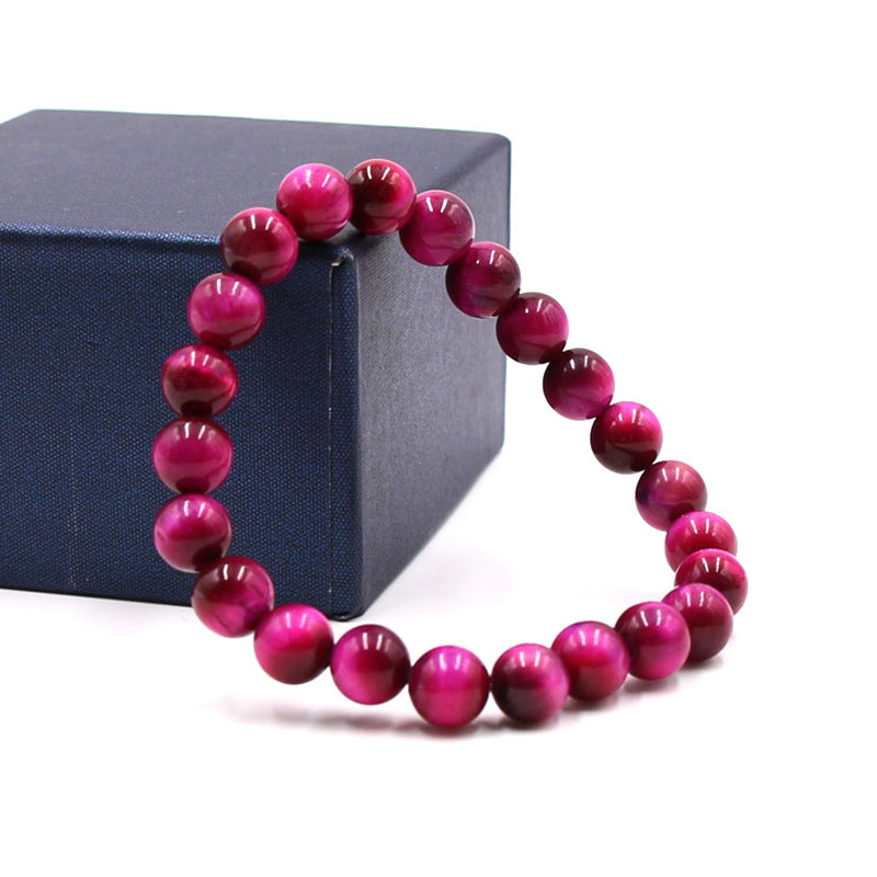 Bracciale con occhio di tigre rosa