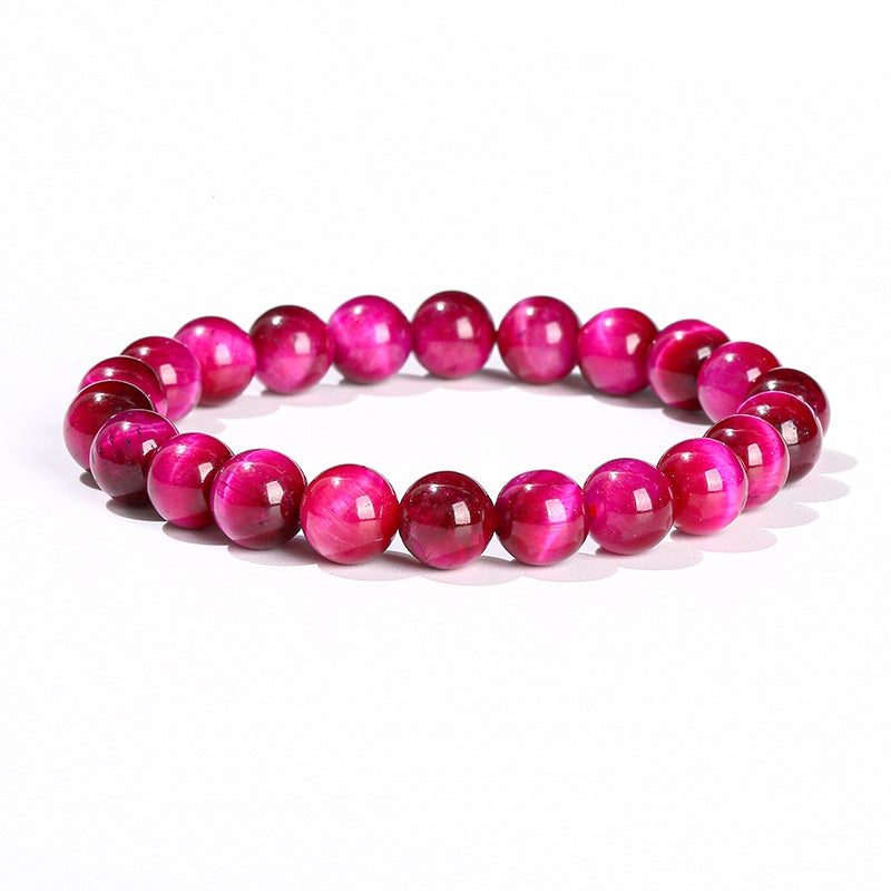 Bracciale con occhio di tigre rosa